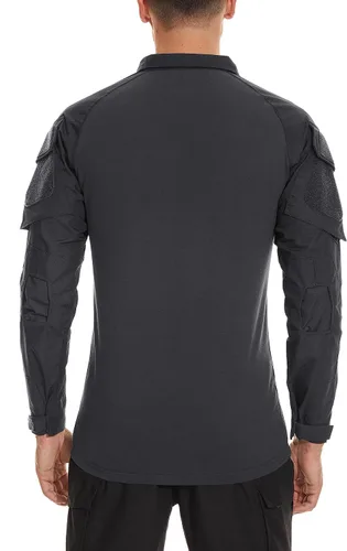 Miniatura 22 de TACVASEN Camisa táctica de manga larga para hombre, con cremallera de 1/4, con bolsillos, para paintball, militar, Airsoft, transpirable