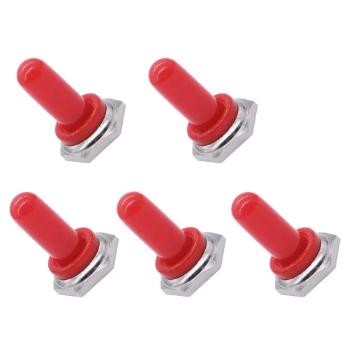 Miniatura 5 de Mxuteuk 5pcs negro 0.472 in goma Rocker Toggle Switch Knob sombrero impermeable cubierta del maletero tapa diez -MZ-BK