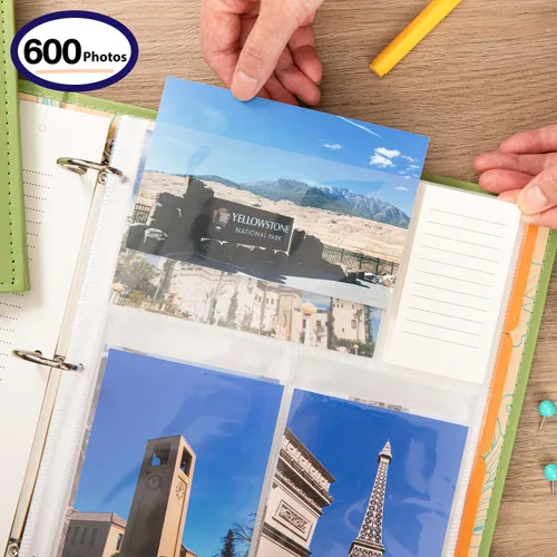 Miniatura 8 de COFICE Álbum de fotos de 4 x 6 pulgadas, carpeta de 3 anillas, libro de fotos grande con hojas de índice y divisorias, libro de fotos grande