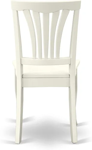 Miniatura 9 de East West Furniture ANAV5-LWH-W - Juego de mesa de comedor de 5 piezas, incluye una mesa de cocina redonda con pedestal y 4 sillas de comedor, 36 x