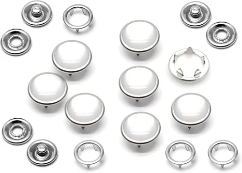 Miniatura 24 de CRAFTMEMORE 20 juegos de botones de perlas negras de 0.25 pulgadas (0.413 in) para camisa occidental (negro)