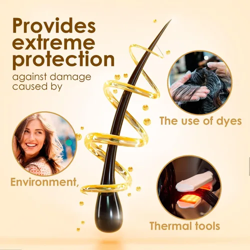 Miniatura 4 de OURO Seda para el cabello antiencrespamiento con extracto de semilla de lino: restaura, fortalece, suaviza, proporciona protección extrema, evita