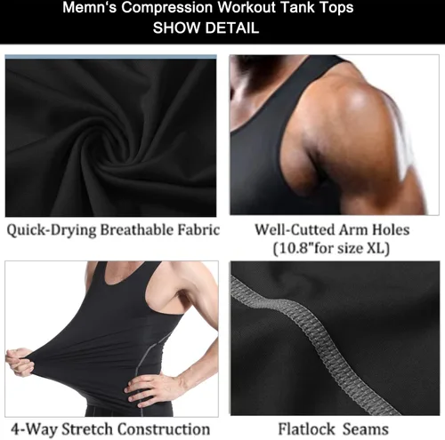Miniatura 5 de Paquete de 13 camisetas de compresión atléticas para hombre, camiseta sin mangas de ajuste seco, camiseta deportiva para correr, gimnasio, camisetas