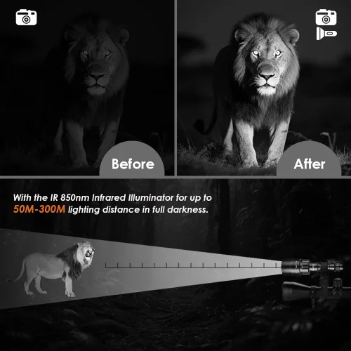 Miniatura 3 de 1605 850nm IR iluminador linterna luces para visión nocturna Zoomable LED linterna infrarroja luz recargable iluminador con enfoque rápido e