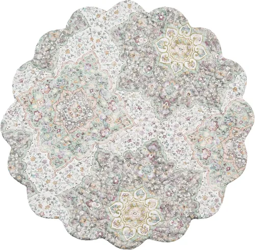 Miniatura 3 de C&F Home Elaina Medallion - Juego de 6 manteles individuales redondos acolchados de algodón, lavables a máquina, para comedor, cocina, mesa