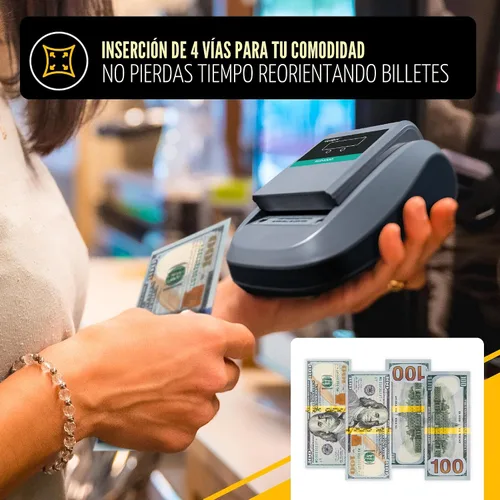 Miniatura 2 de Kolibri KCD-1000 Lector Portátil de Divisas Falsas y Detector de Billetes Falsos de 4 Vías con UM, Detector de Dinero Falso Magnético