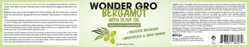 Miniatura 2 de Bergamota con aceite de oliva para el cabello, acondicionador para peinar, 12 onzas líquidas, evita la rotura, hidrata y añade brillo Wonder Gro