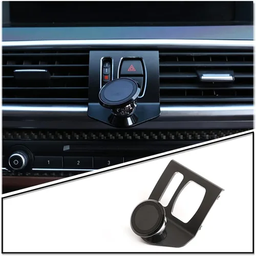 Soporte giratorio para teléfono celular de 360 grados Soporte para teléfono móvil Negro (imán) para BMW Serie 5 F11 F10 F07 2010-2016 (negro)
