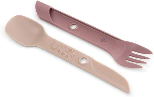 UCO Reciclado ECO Switch Spork - Juego de utensilios de camping integrados de 2 piezas Púrpura (Plum Purple)