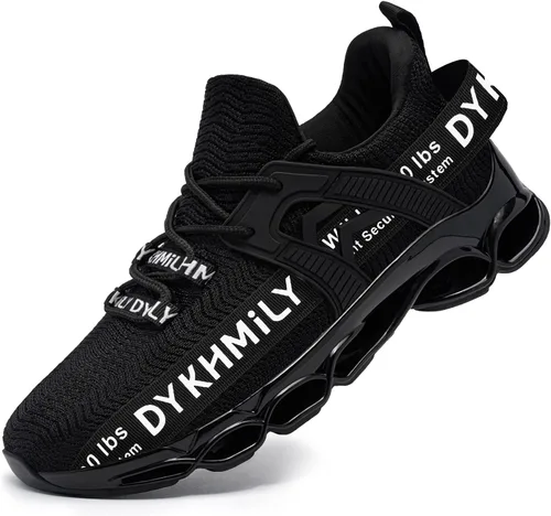 DYKHMATE Zapatos de punta de acero para hombres y mujeres, zapatillas de seguridad ligeras, tenis con punta de acero, zapatos de trabajo