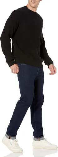 Miniatura 7 de Tienda Essentials Suéter de cuello redondo de gran tamaño para hombre, texturizado, algodón