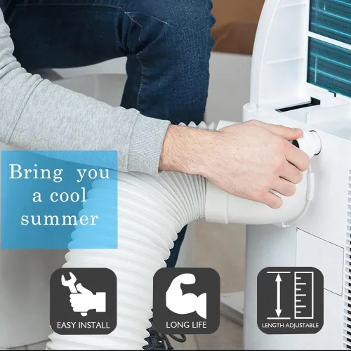 Miniatura 5 de Manguera de aire acondicionado portátil, manguera de ventilación de escape portátil con diámetro de 5.9 pulgadas, rosca en sentido antihorario, 90