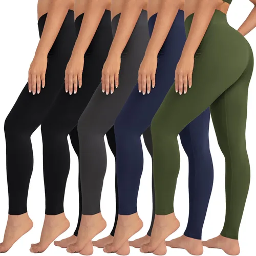 Miniatura 26 de VALANDY Leggings de cintura alta para mujer, elásticos, control de abdomen, entrenamiento, correr, yoga, pantalones, tallas regulares y grandes