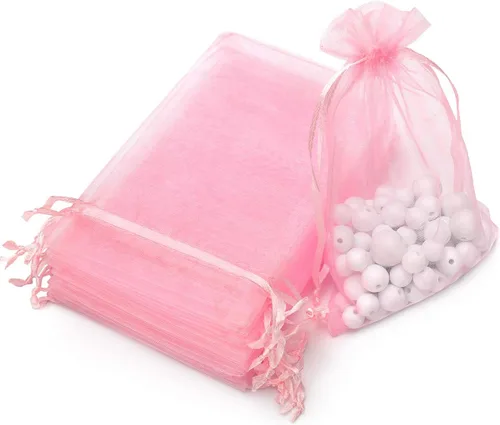 Miniatura 13 de 100 bolsas de organza Akstore, 4 x 6 pulgadas, para boda, festival, fiesta, etc Dorado
