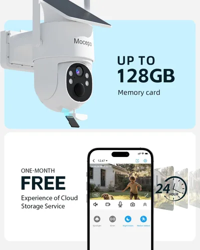 Miniatura 9 de Cámara solar inalámbrica para exteriores 5G y 2.4G, 4MP 360° PTZ Cámaras inalámbricas para seguridad del hogar, cámara al aire libre con visión