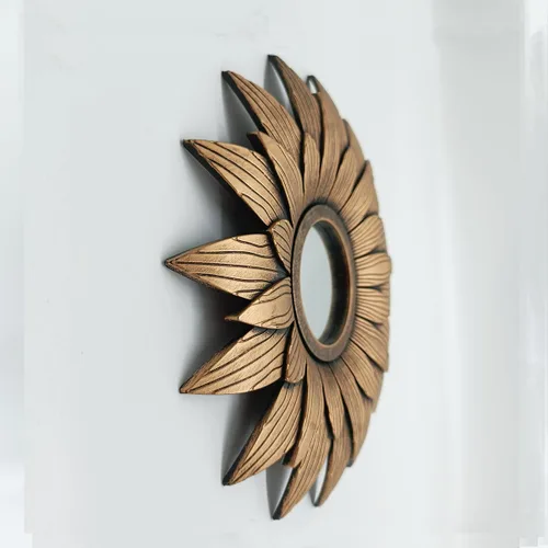 Miniatura 4 de Espejos retro dorados para pared, paquete de 1. Espejos redondos. Forma de girasol. Espejos decorativos. Espejos de pared para decoración del hogar.