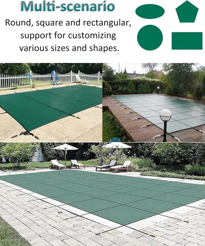 Miniatura 7 de Mantas protectoras de piscina resistentes para invierno, 3, 6, 9, 12, 15, 18, 21, 24, 27, 30, 33, 36, 39 pies, para exteriores, cubiertas
