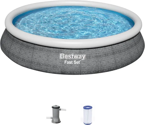 Miniatura 12 de Bestway Piscina inflable sobre el suelo, redonda de 6 x 20 pulgadas, material Tritech resistente a pinchazos, capacidad de 248 galones, fácil