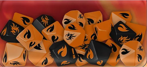 Miniatura 3 de Renegade Game Studios Hunter: The Reckoning - Juego de dados de 5ª edición - Dados d10 naranja y negro