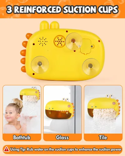 Miniatura 4 de Lehoo Castle Juguetes de Baño para Bebés, Máquina de Burbujas de Baño de Dinosaurio, Juguetes de Baño para Niños de 1-3 Años, Juguetes Automáticos