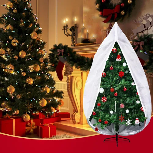 Miniatura 5 de Onesing Bolsa de almacenamiento para árbol de Navidad, 9 x 4 pies, cubierta blanca a prueba de polvo para árbol de Navidad para almacenamiento Blanco