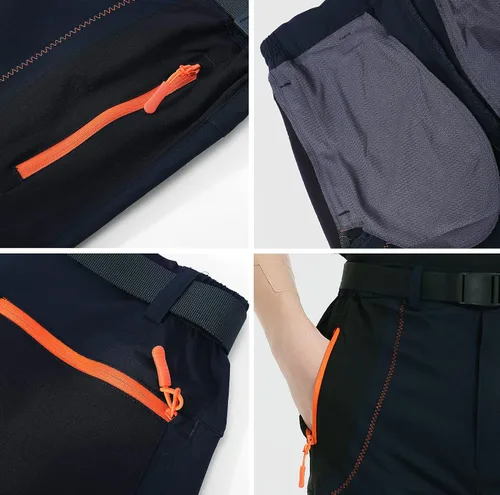 Miniatura 4 de Kuseeker Pantalones de senderismo elásticos para hombre de secado rápido ligeros impermeables para viajes escalada pesca pantalones