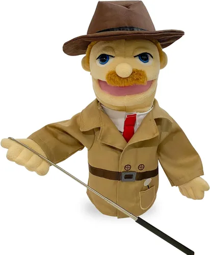 Miniatura 8 de Marionetas de 40,6 cm de títere entriloquista, marionetas de mano para niños, marionetas de chef de peluche para adultos con boca extraíble