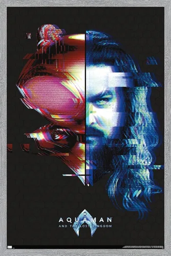 Miniatura 13 de Trends International DC Comics Movie Aquaman y el Reino Perdido - Póster de pared de Faceoff, 22.37 x 34.00 pulgadas, versión enmarcada en negro