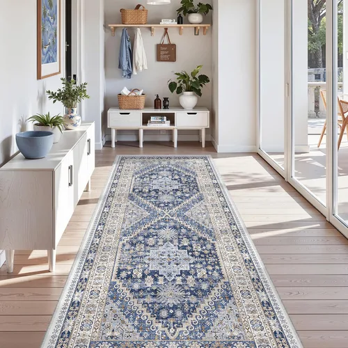 Miniatura 48 de zesthome Alfombra antideslizante para pasillos - Alfombra de pasillo 2x8 para dormitorio, alfombra lavable con respaldo de goma, alfombra suave
