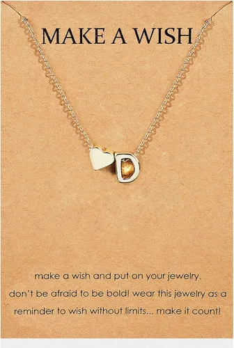 Initial Necklaces for Women Teen Girl Gifts Trendy Stuff 14K Gold Plated Heart Initial Necklace Dainty Letter Heart Pendant Necklace Christmas Gift