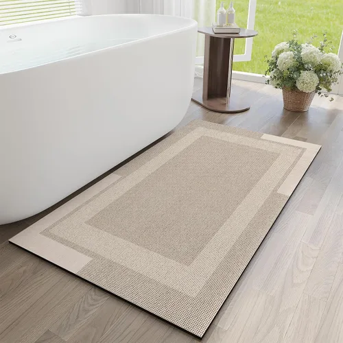 Miniatura 28 de YDKGL Alfombra de Baño Antideslizante, Respaldo de Goma Ultra Delgada Alfombras de Baño que Caben Debajo de la Puerta Secado Rápido Súper Absorbente