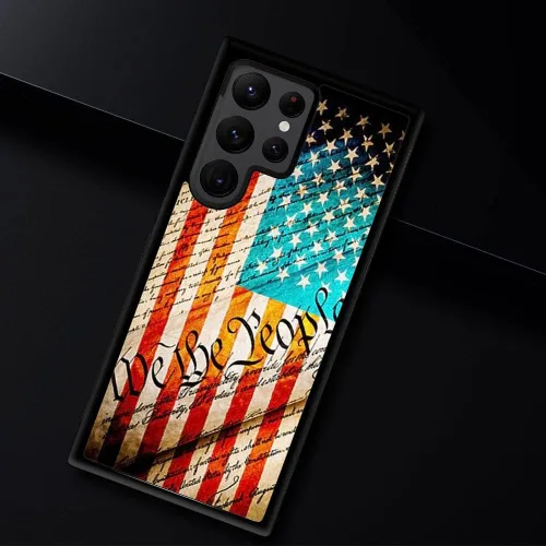 Miniatura 5 de ZHEGAILIAN Funda para Samsung Galaxy S22 Ultra - Diseño de bandera americana y Constitución de Estados Unidos, protección contra caídas para Bandera
