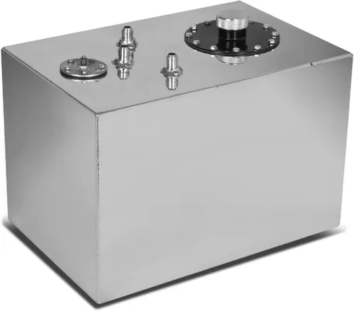 Miniatura 5 de DNA MOTORING Tanque de combustible de celda de combustible de alimentación superior de aluminio de 17 galones 29.5" (L) x 7" (A) x 17" (Al), cromo a