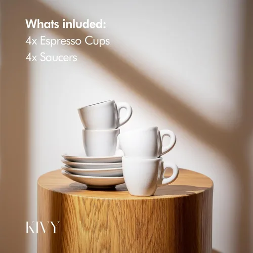 Miniatura 5 de KIVY Tazas de Gres para Espresso, Juego de 4 Piezas - Diseño Italiano, de Paredes Gruesas, 3 oz, Aptas para Microondas y Lavavajillas Verde