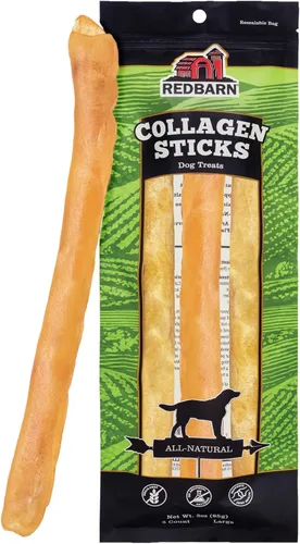 Redbarn Pet Products Palitos de colágeno de carne de res totalmente naturales grandes de 12 pulgadas para perros, alternativa de larga duración y