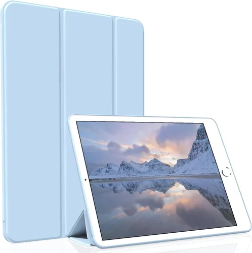 Miniatura 14 de Funda para iPad de 9.7 pulgadas 2017/2018, ligera, delgada, suave, TPU triple soporte, funda de reposo/encendido automático para iPad 9.7 5ª/6ª