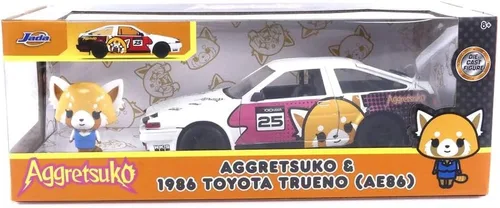 Miniatura 7 de Jada Toys Sanrio 1:24 1986 Toyota Trueno (AE86) - Figura de coche fundido a presión y Aggretsuko, juguetes para niños y adultos (33725)