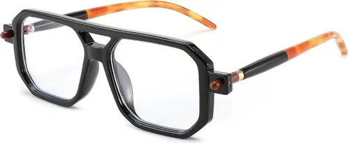 Miniatura 10 de FEISEDY Gafas de lectura vintage cuadradas con bloqueo de luz azul, para mujeres y hombres, de los años 70, planos, estilo aviador, Gafas B0090