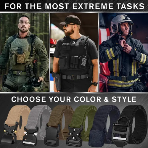 Miniatura 7 de TECEUM Tactical Belt – Heavy-Duty & Quick Release – Military, Work, Rigger, Duty & Utility Belt for Men