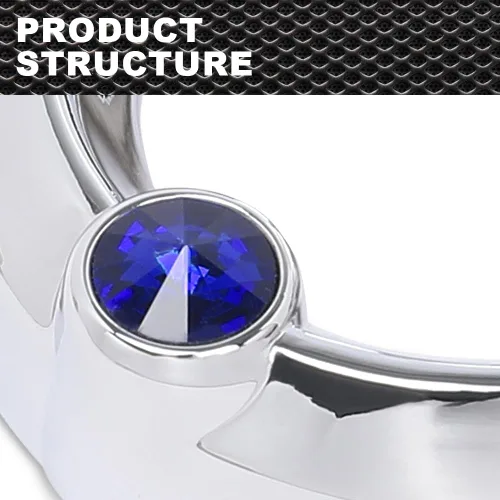 Miniatura 6 de CNNELL Cubierta de calibre azul compatible con visera Older Freightliner Century White Jewel de 1 5/8 pulgadas de apertura, 2 3/8 pulgadas