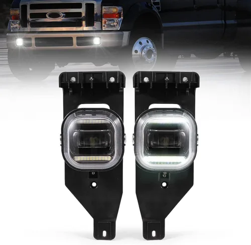 BUNKER INDUST Luz antiniebla LED con luces de circulación diurna para Ford F250 F350 F450 F550 SUPER DUTY 2005 2006 2007, kit de montaje de faro