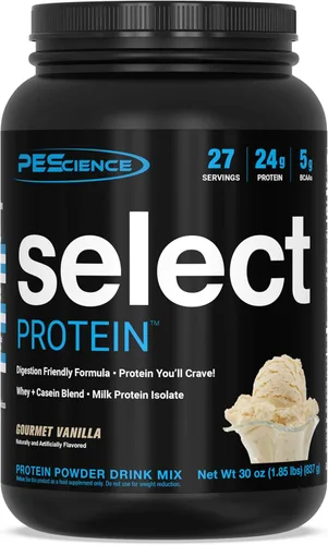 PEScience Select Protein Powder, mezcla de suero y caseína, proteína limpia en polvo para mujeres y hombres, baja en calorías, baja en