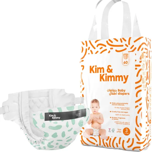 Miniatura 21 de Kim & Kimmy Pañales ecológicos, recién nacidos, hasta 11 libras, 32 pañales – Protección contra fugas de 12 horas, sin erupciones, hipoalergénicos