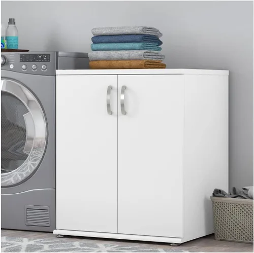 Miniatura 2 de Bush Business Furniture - Armario de almacenamiento universal para lavadero con puertas y estantes en color blanco