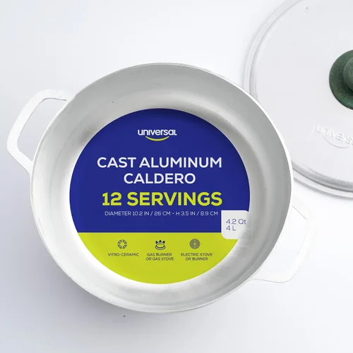 Miniatura 2 de Universal Tamaño mediano Caldero 12 tazas – 4.2 cuartos de galón / 4 L, olla de aluminio inoxidable, distribución uniforme del calor y olla de horno