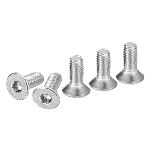 Miniatura 25 de DTGN Tornillos de cabeza plana M3-0.020 x 1.378 in, paquete de 50 tornillos de cabeza plana de acero inoxidable 304, rosca completa, pernos