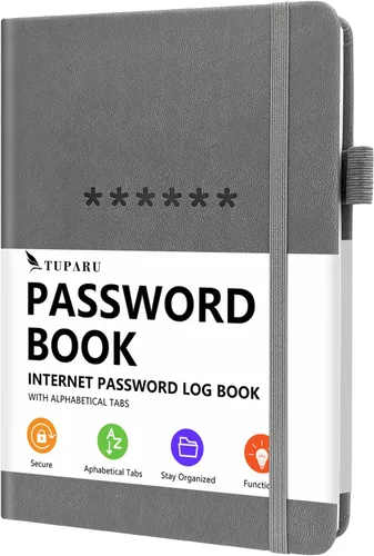 Miniatura 18 de Libro de contraseñas con pestañas alfabéticas - Organizador de direcciones de Internet y contraseñas de tapa dura - Cuaderno de contraseñas para Rosa