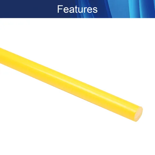 Miniatura 3 de Aicosineg Barra redonda de plástico de polioximetileno para la industria mecánica, color amarillo, 1/3 x 39-3/8 pulgadas (profundidad x largo), 3