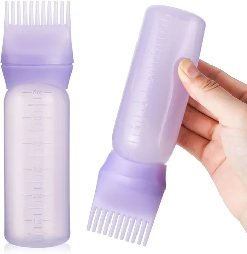 Miniatura 10 de Pimoys Paquete de 2 Botellas Aplicadoras de Peine para Raíces, Aplicador de Aceite de 6 Onzas para Tinte de Cabello, Aplicador de Aceite