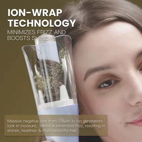 Miniatura 2 de LENA Rizador automático de cabello, rizador de pelo profesional, herramienta de peinado giratoria automática con barril iónico de cerámica y sensor